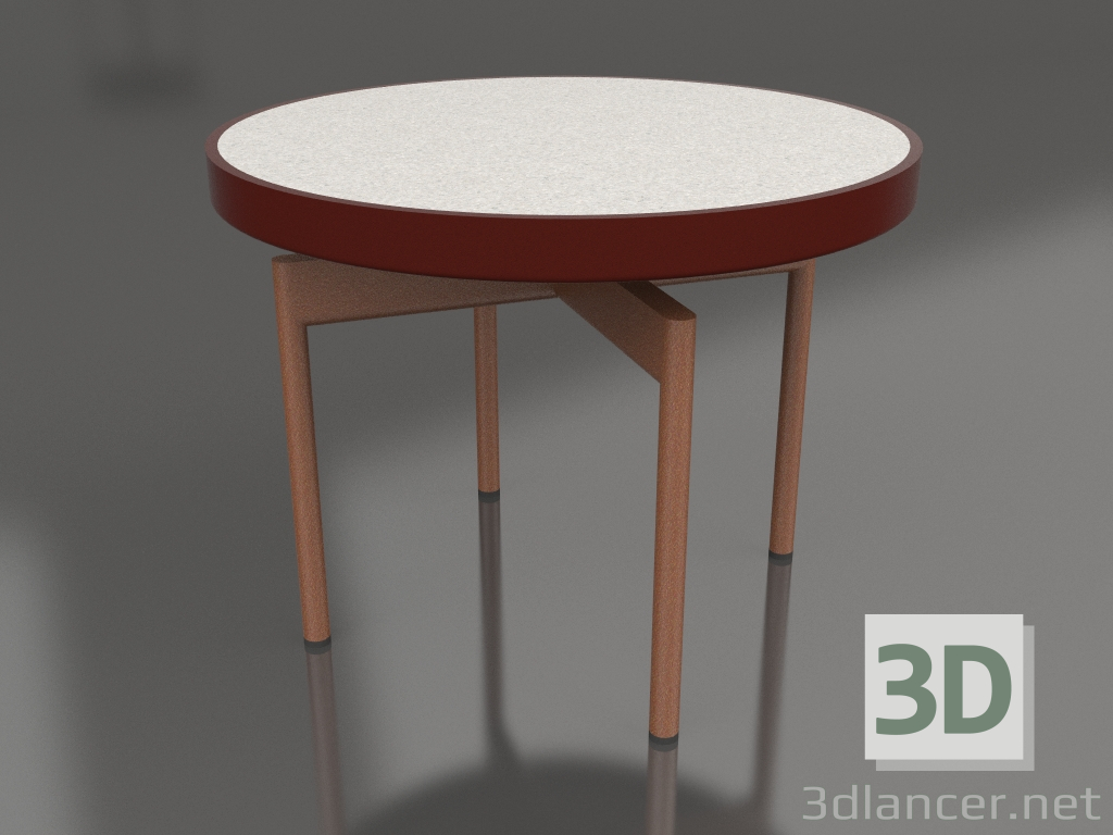 modèle 3D Table basse ronde Ø60 (Rouge vin, DEKTON Sirocco) - preview