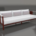 3d model 3-seater sofa (Wine red) - preview