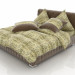 3d Velvet Brown Bed model buy - render