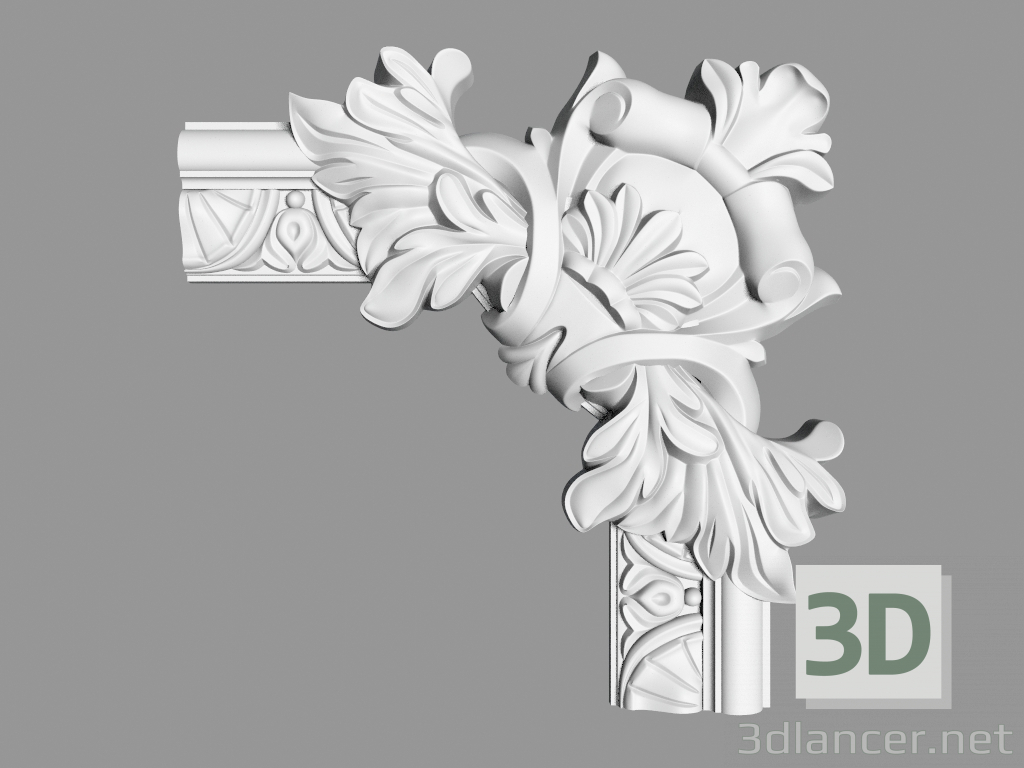 Modelo 3d Canto decorativo (MDU49) - preview