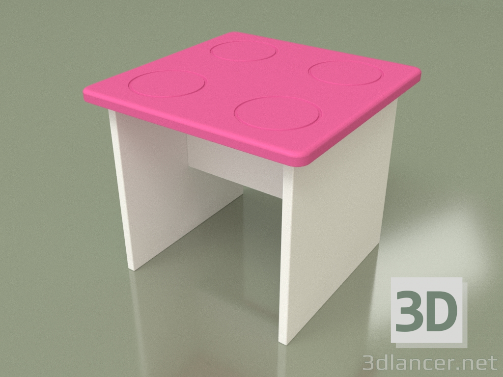 Modelo 3d Banquinho infantil (rosa) - preview