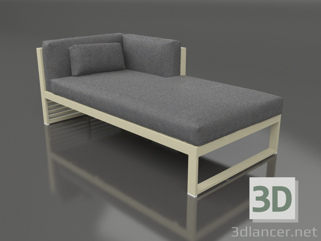 3D Modell Modulares Sofa, Abschnitt 2 rechts (Gold) - Vorschau