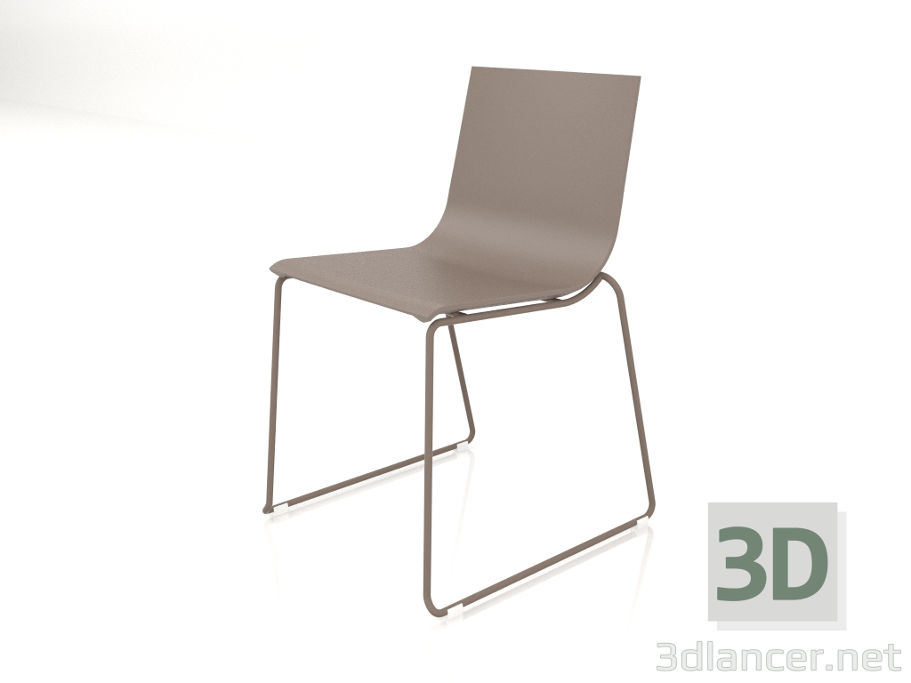 3d model Silla de comedor modelo 1 (Bronce) - vista previa