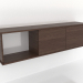 modello 3D Mensola sospesa SHELF 7 (con 1 vano aperto a sinistra) 1400 mm (noce scuro) - anteprima