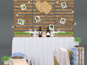 Set para una sesión de fotos de boda en el estilo rústico