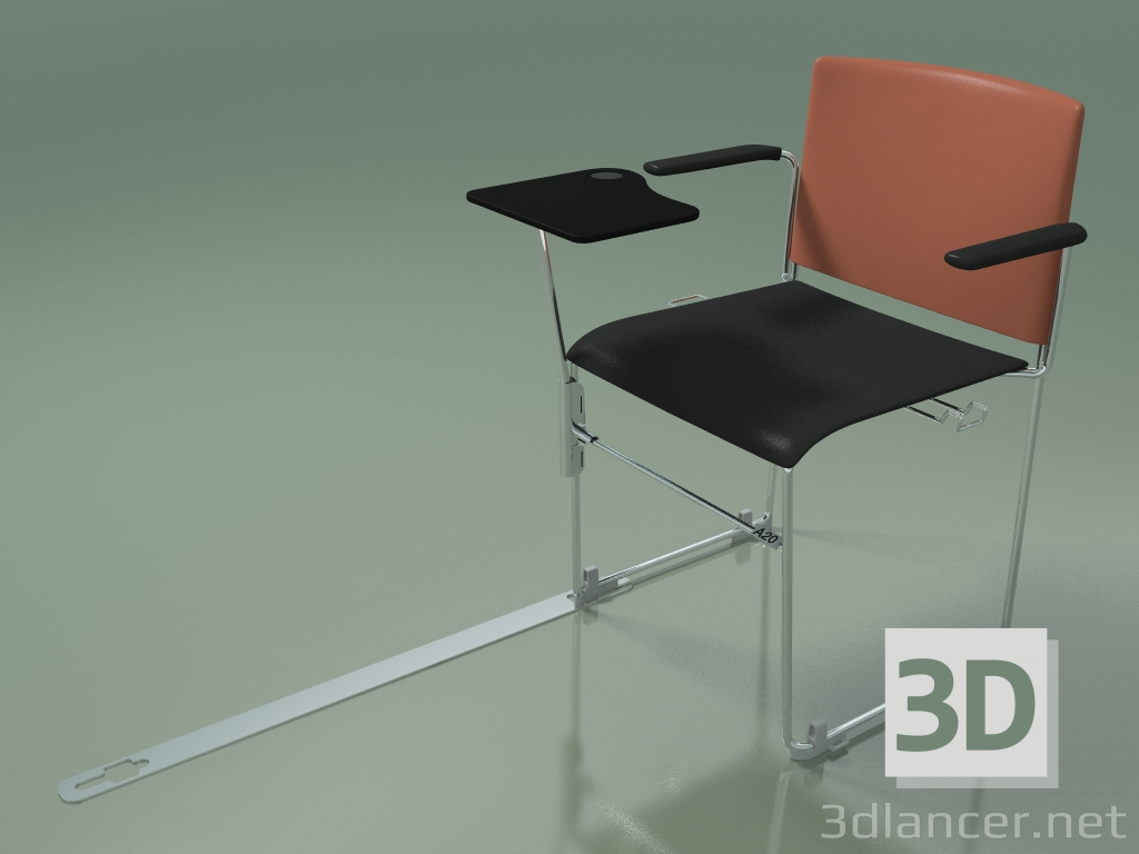 3d model Silla apilable con reposabrazos y accesorios 6603 (polipropileno óxido con segundo color, CRO) - vista previa