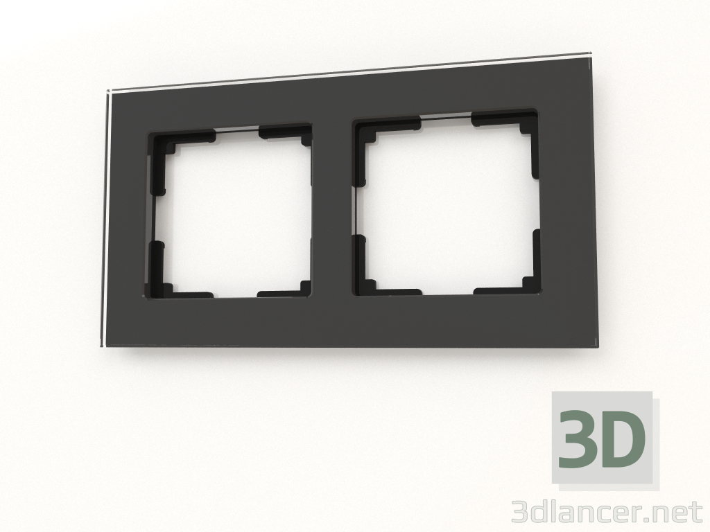 Modelo 3d Moldura para 2 postes Favorit (preto, vidro) - preview