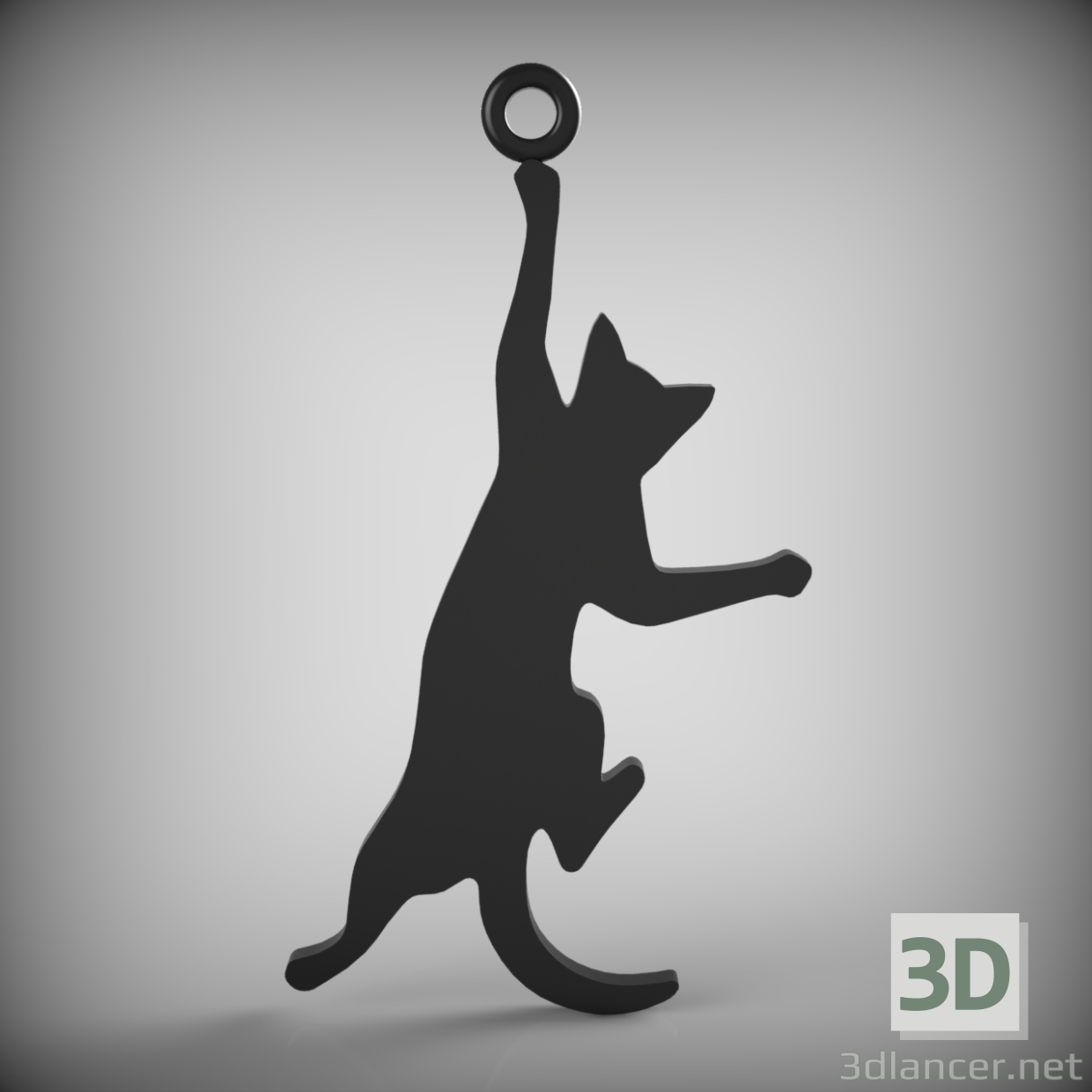 3D Kara kedi kolye modeli satın - render