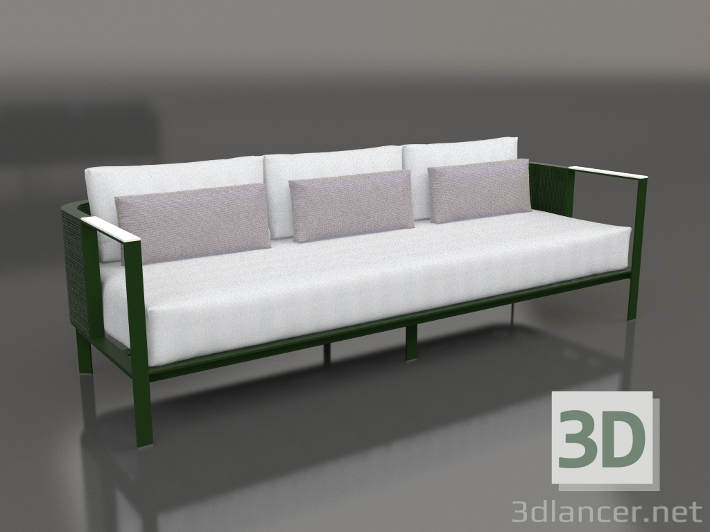 modèle 3D Canapé 3 places (Vert bouteille) - preview