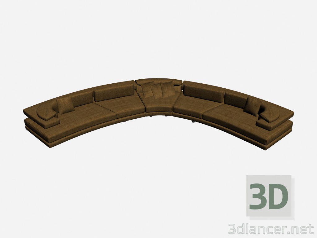 3d model Sofá semicircular Rodi - vista previa