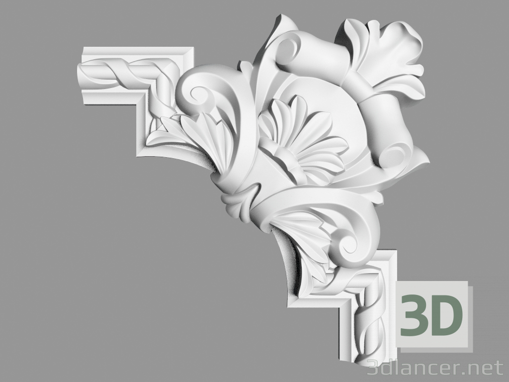 Modelo 3d Ângulo decorativo (MDU51) - preview