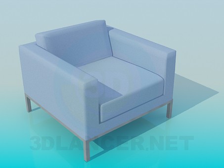 3d model Sillón con respaldo bajo - vista previa