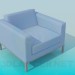 3d model Sillón con respaldo bajo - vista previa