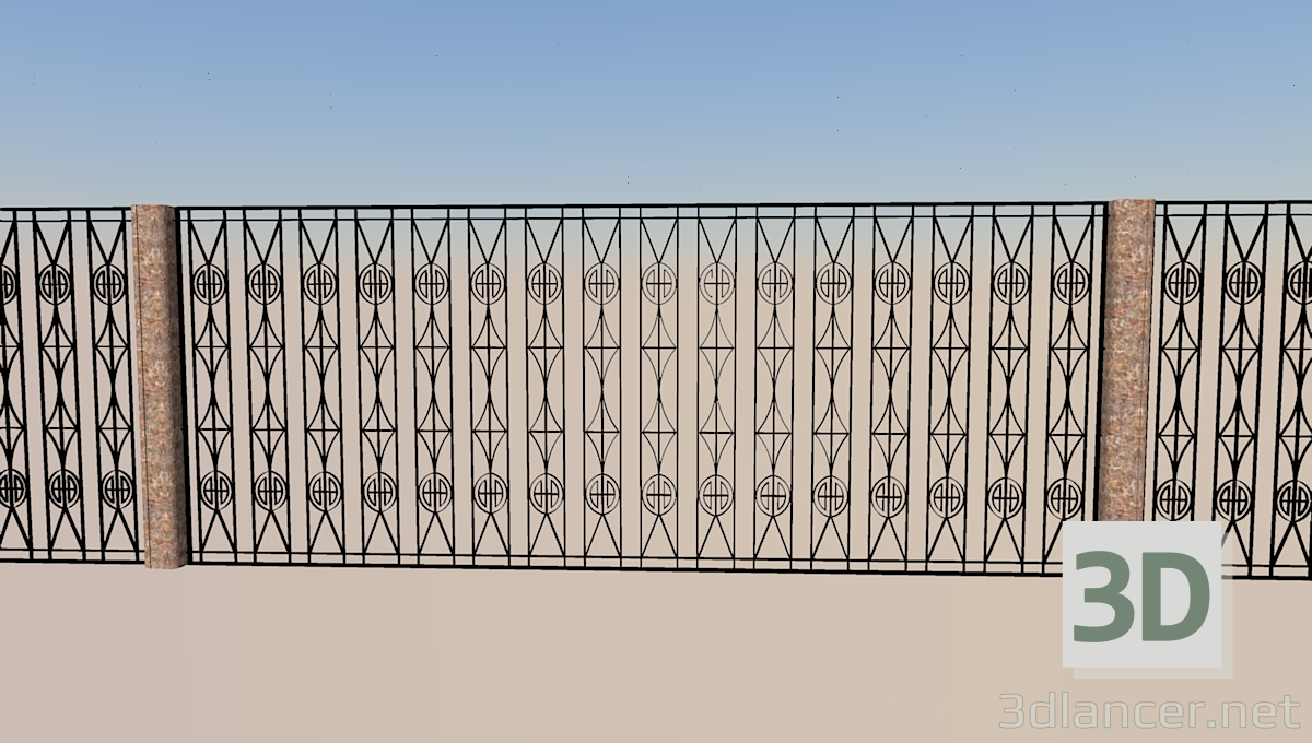 modello 3D Recinzione - anteprima