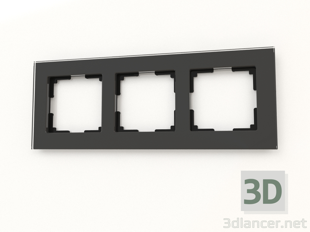 Modelo 3d Moldura para 3 postes Favorit (preto, vidro) - preview