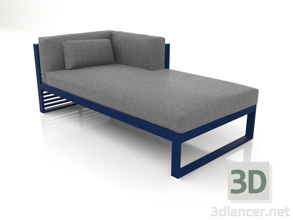 Modelo 3d Sofá modular, seção 2 direita (azul noturno) - preview