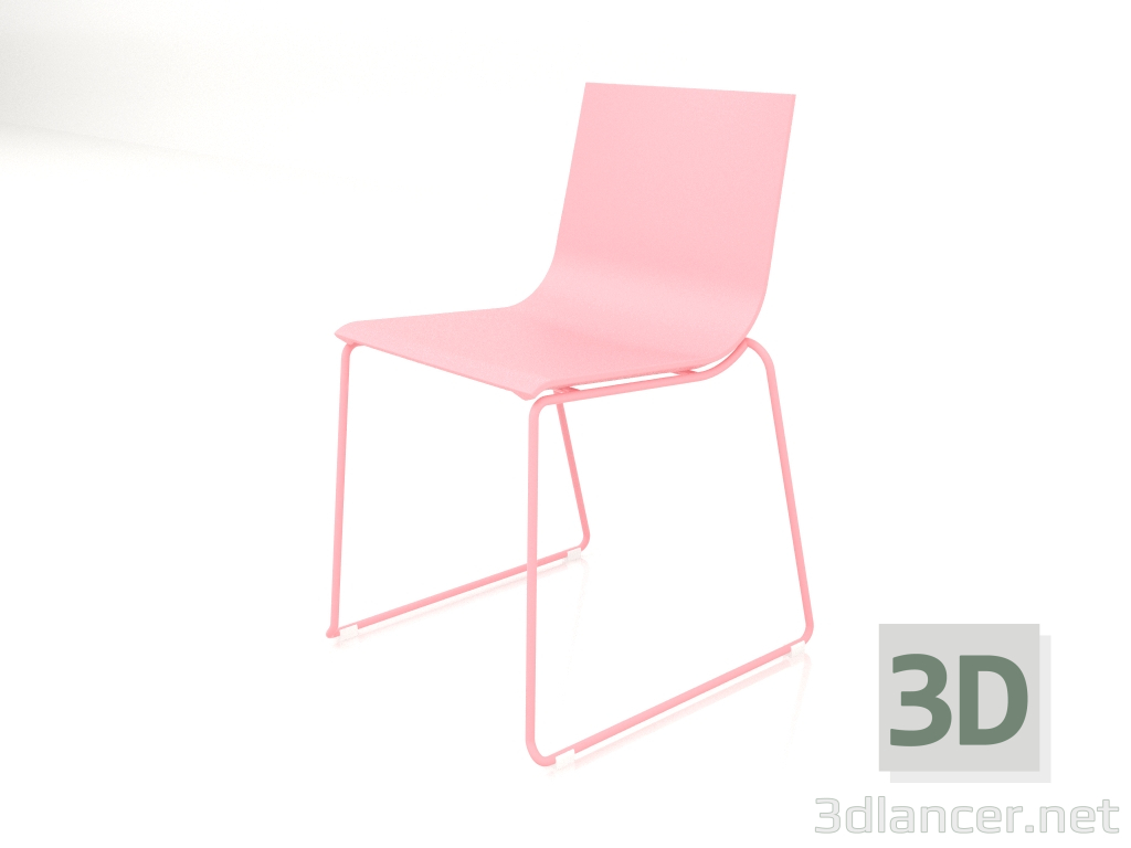 modèle 3D Chaise de salle à manger modèle 1 (rose) - preview