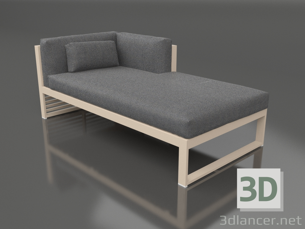 Modelo 3d Sofá modular, seção 2 direita (Areia) - preview