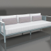 3d model 3-seater sofa (Blue gray) - preview