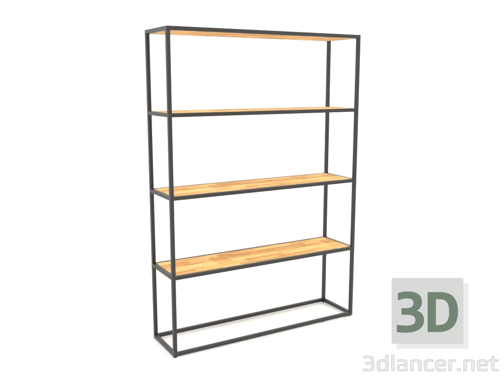 3D Modell Großes rechteckiges Regal (HOLZ, 120x30x170) - Vorschau