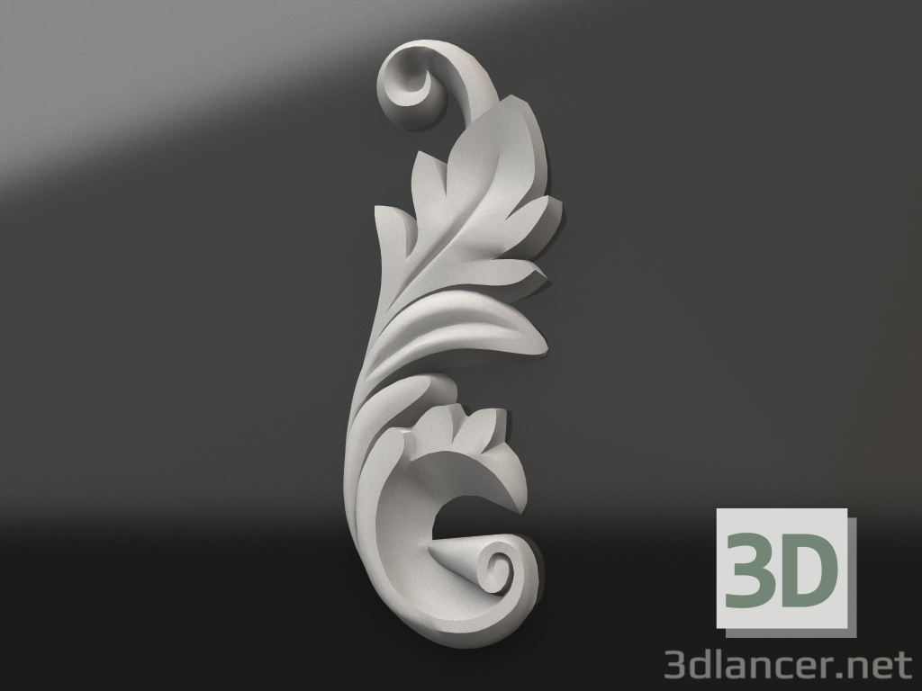 modèle 3D Élément décoratif en plâtre DE 045 A (159х56) - preview