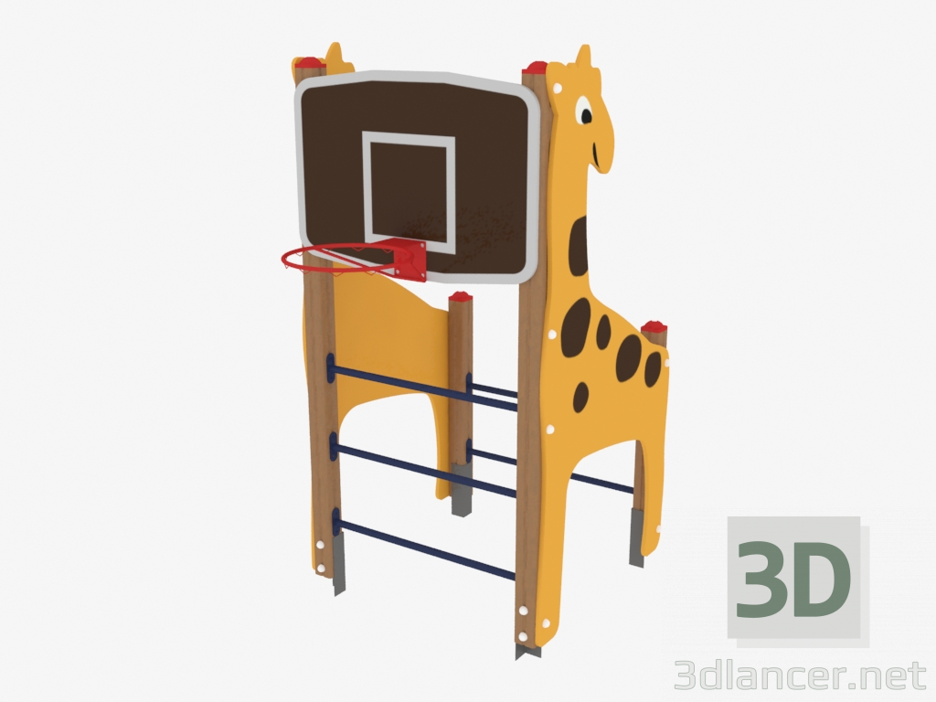 modello 3D Impianto sportivo per bambini Basket rack Giraffe (7817) - anteprima