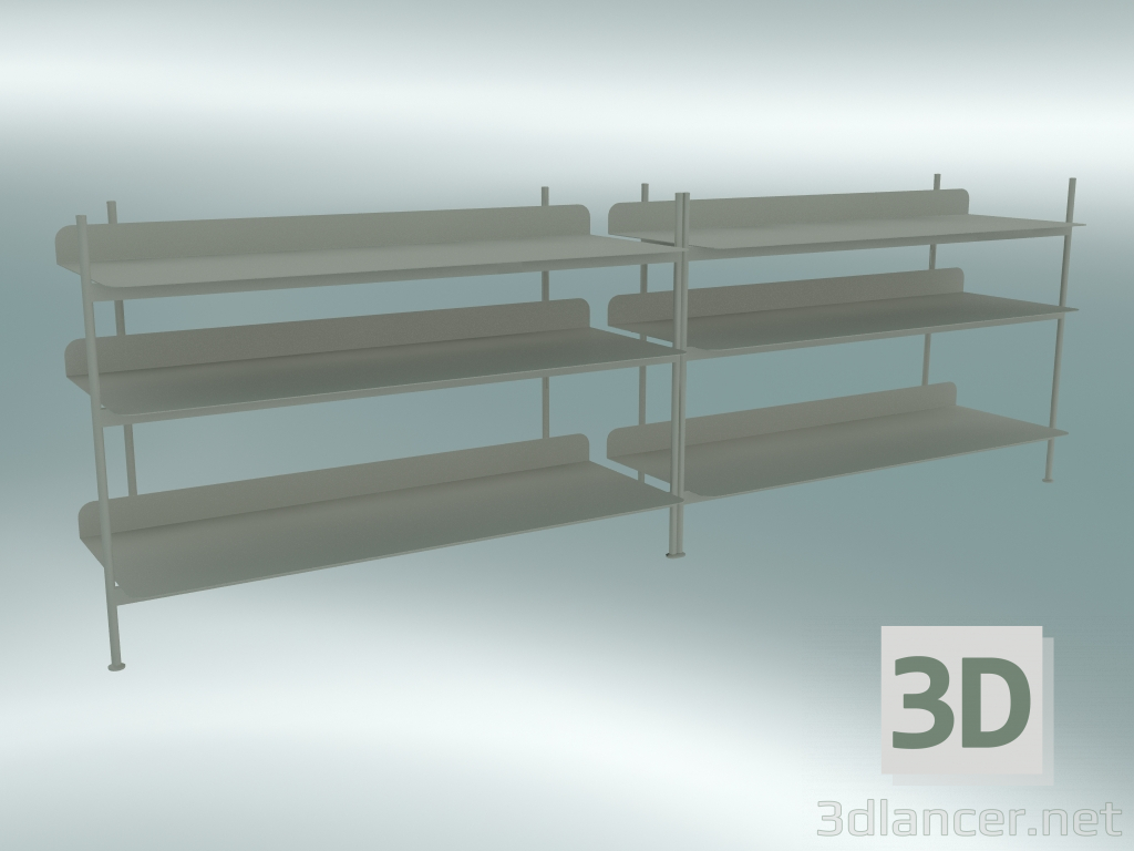 3D Modell Racksystem kompilieren (Konfiguration 6, grau) - Vorschau