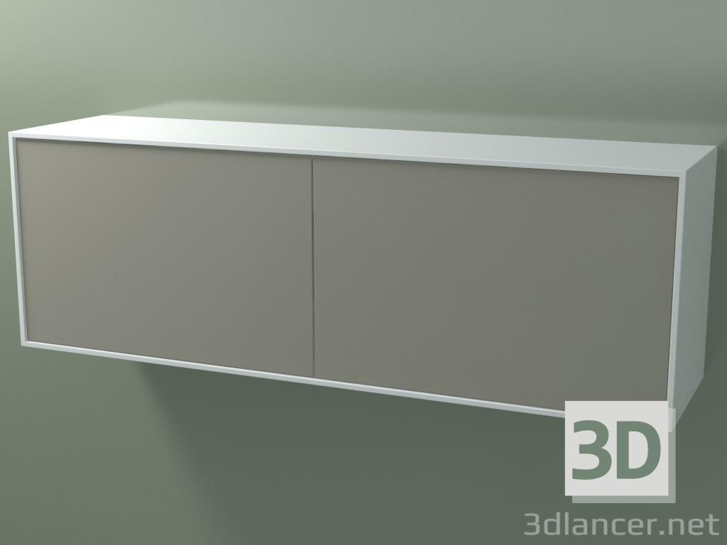 modello 3D Scatola doppia (8AUFBA03, Glacier White C01, HPL P04, L 144, P 36, H 48 cm) - anteprima