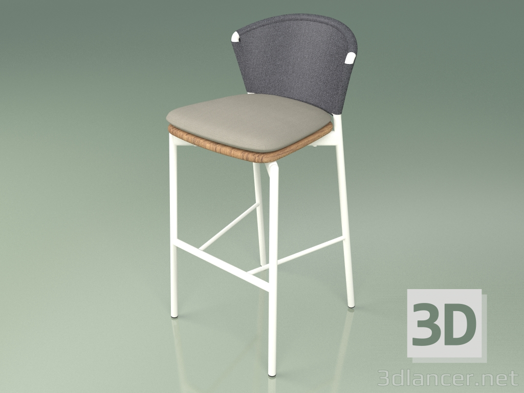 3d model Bar stool 050 (Gray, Metal Milk, Teak) - preview