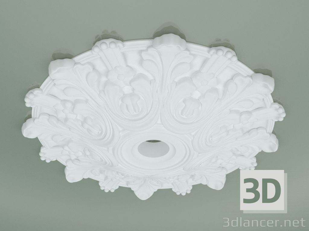 3D Modell Rosette mit Ornament RW017 - Vorschau