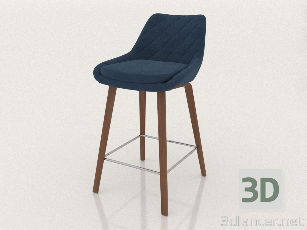 modèle 3D Chaise semi-bar Joan (65) (bleu foncé) - preview