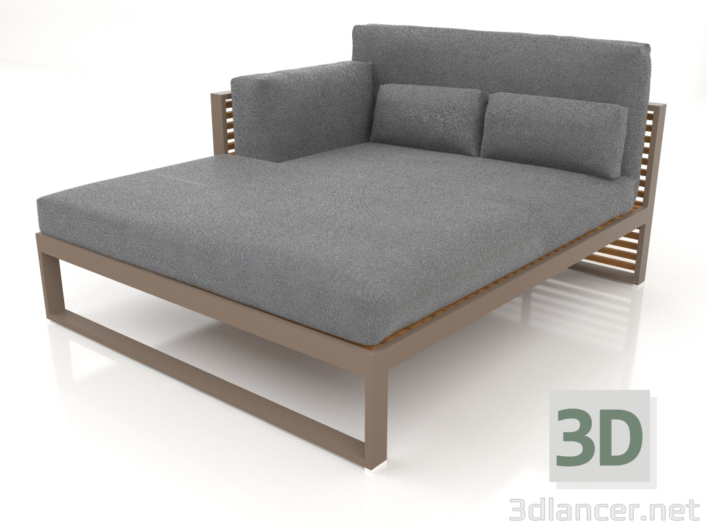 3d model Sofá modular XL, sección 2 izquierda, respaldo alto, madera artificial (Bronce) - vista previa