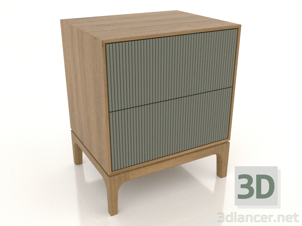 modèle 3D Table de chevet FARGO 2 tiroirs avec façades fraisées (olivier, chêne naturel, option 3) - preview