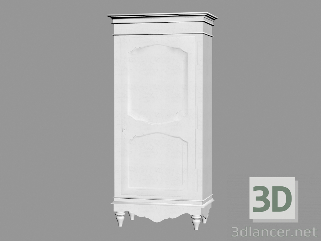 3d model Single-door wardrobe (PPA7) - preview