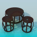 3d model Coffee table and chairs - preview