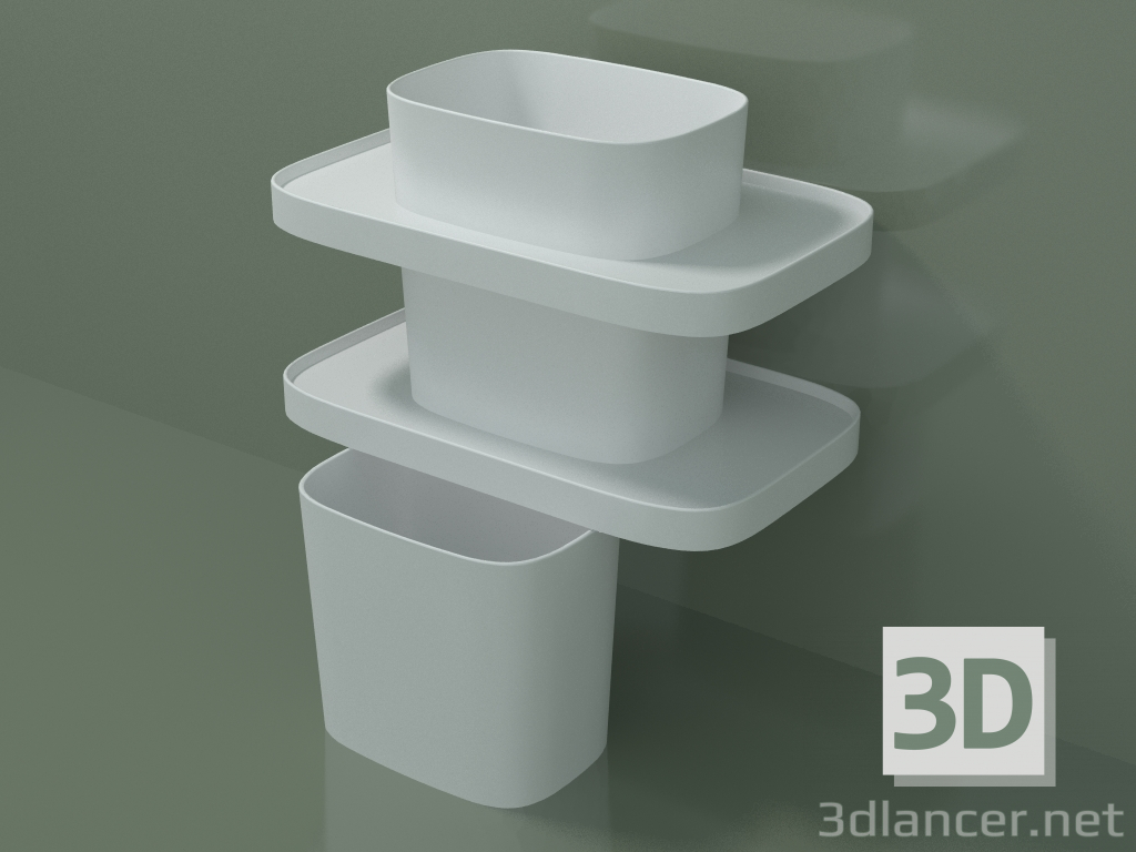 modèle 3D Lavabo suspendu avec panier Totem (02FO44304) - preview