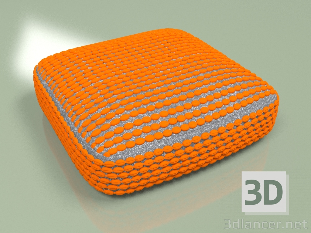 3d model Almohada Rococó (naranja) - vista previa