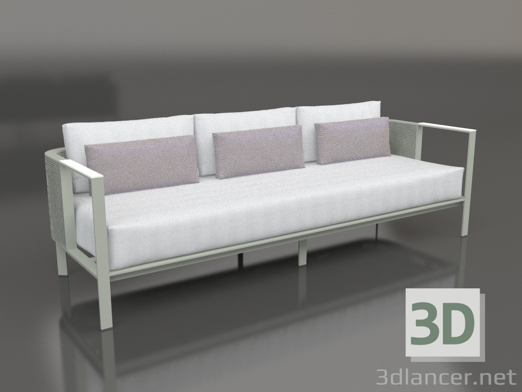 3d model 3-seater sofa (Cement gray) - preview