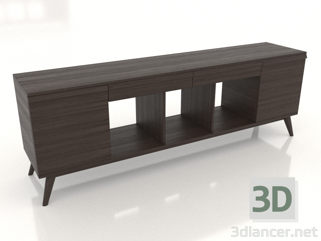 3d model Soporte universal para reproductor de vinilo LARGE 2000 mm (fresno nogal) - vista previa