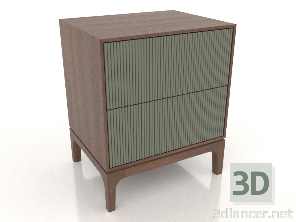 3d model Bedside table FARGO 2 drawers with milled facades (olive, tobacco oak, option 3) - preview 3d model Bedside table FARGO 2 drawers with milled facades (olive, tobacco oak, option 3) - preview