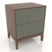 3d model Bedside table FARGO 2 drawers with milled facades (olive, tobacco oak, option 3) - preview