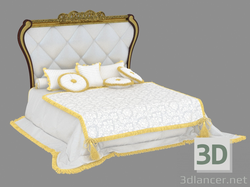 3d model Cama doble en estilo clásico 470 - vista previa