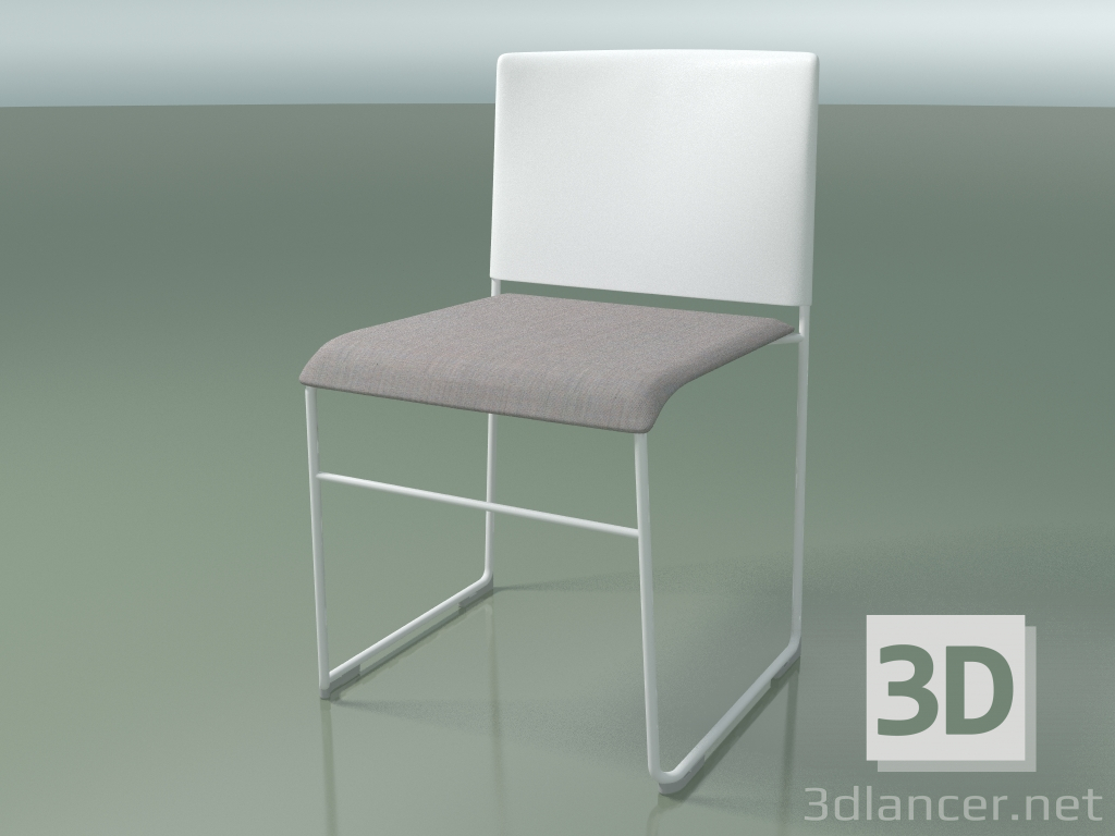 3d model Stackable chair 6601 (seat upholstery, polypropylene White, V12) - preview