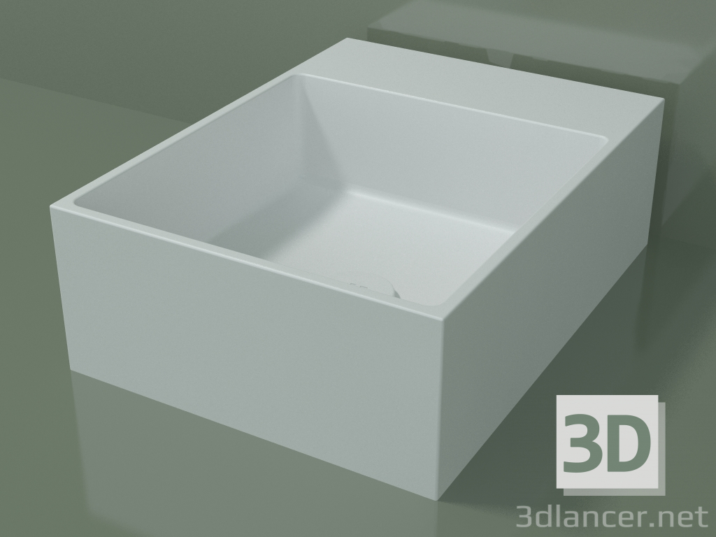 3D Modell Arbeitsplatte Waschbecken (01UN11302, Glacier White C01, L 36, P 48, H 16 cm) - Vorschau