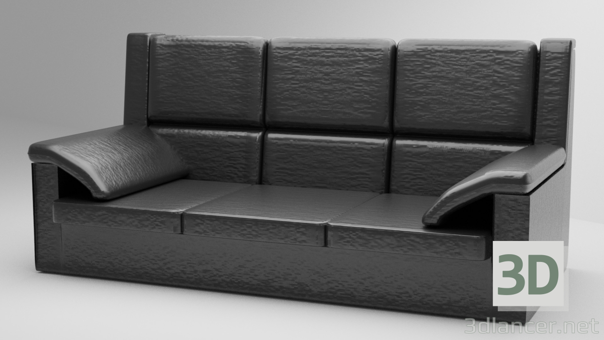 Sofa de cuero 3D modelo Compro - render