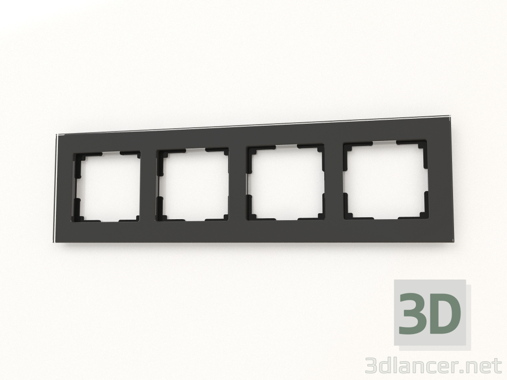 3D Modell Rahmen für 4 Pfosten Favorit (schwarz, Glas) - Vorschau