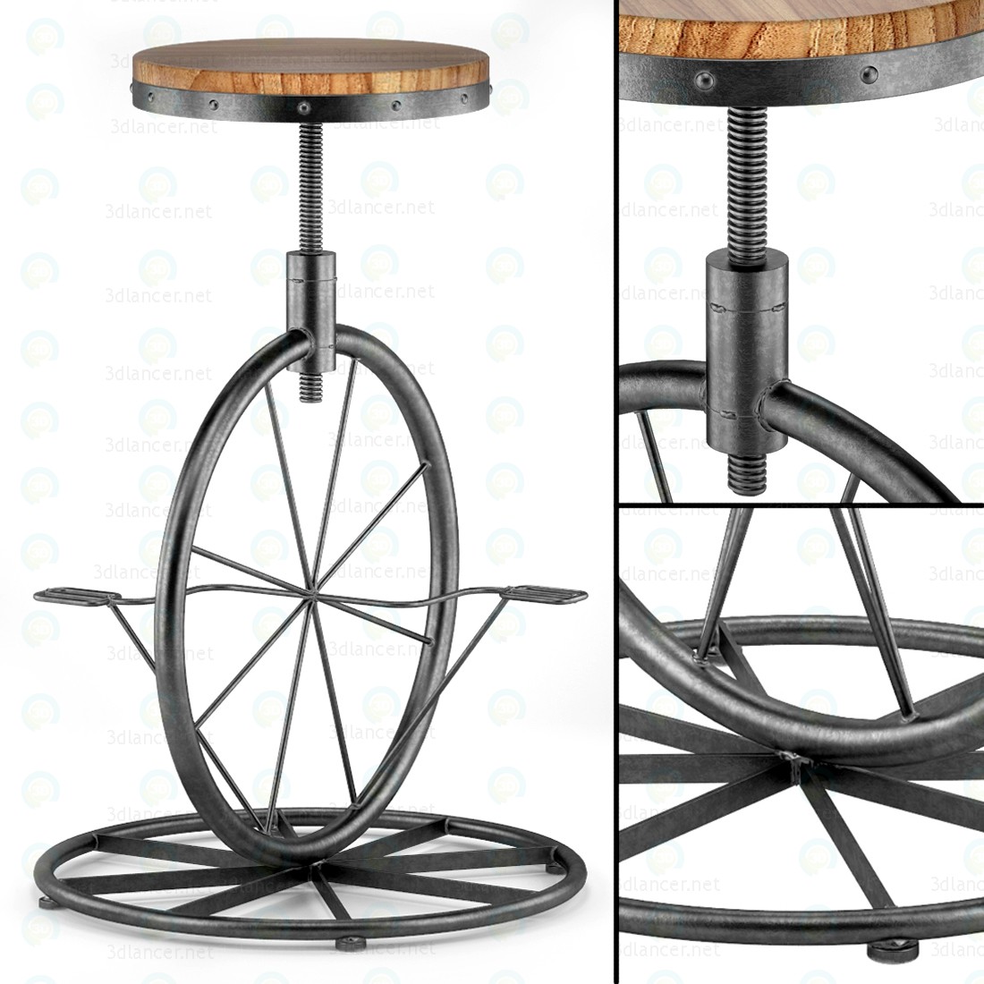 modèle 3D de Tabouret de Bar réglable pour le roue Charles bicyclette acheter - rendu