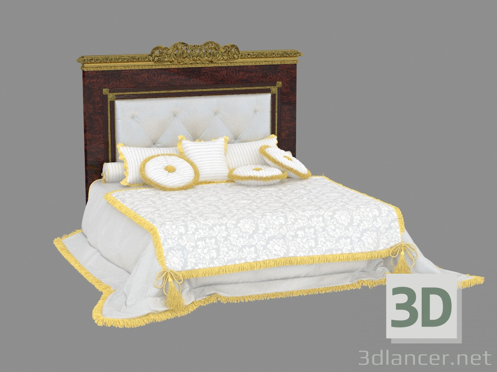 3d model Cama doble en estilo clásico 471 - vista previa