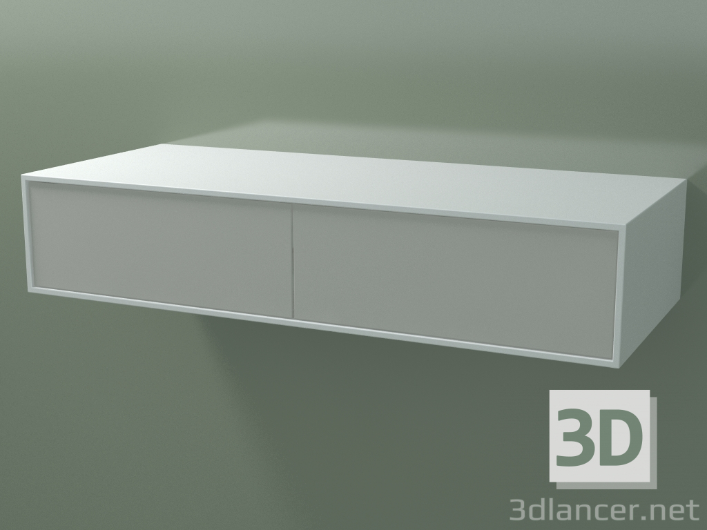 3d model Double box (8AUEAB02, Glacier White C01, HPL P02, L 120, P 50, H 24 cm) - preview