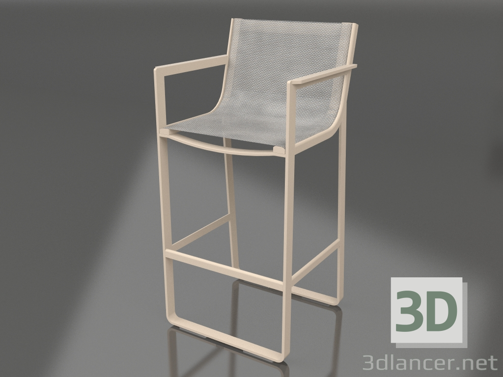 3d model Stool with a high back and armrests (Sand) - preview